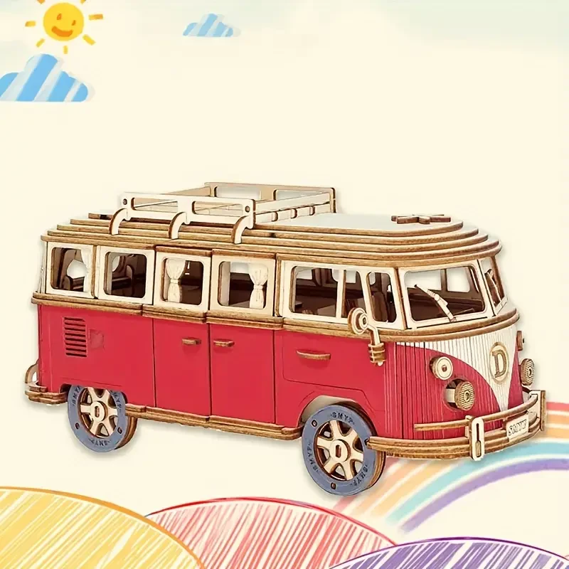 Wooden Puzzle Camping Car