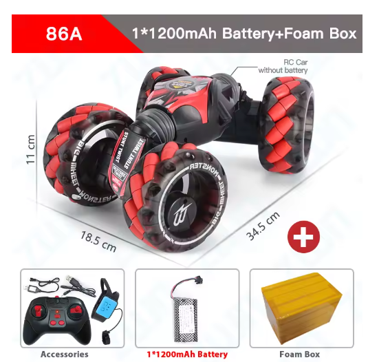 ZWN 1:12 4WD RC Car Radio Gesture Induction Music Light Stunt Remote Control Car off-Road Control Boys Toys for Children Gifts