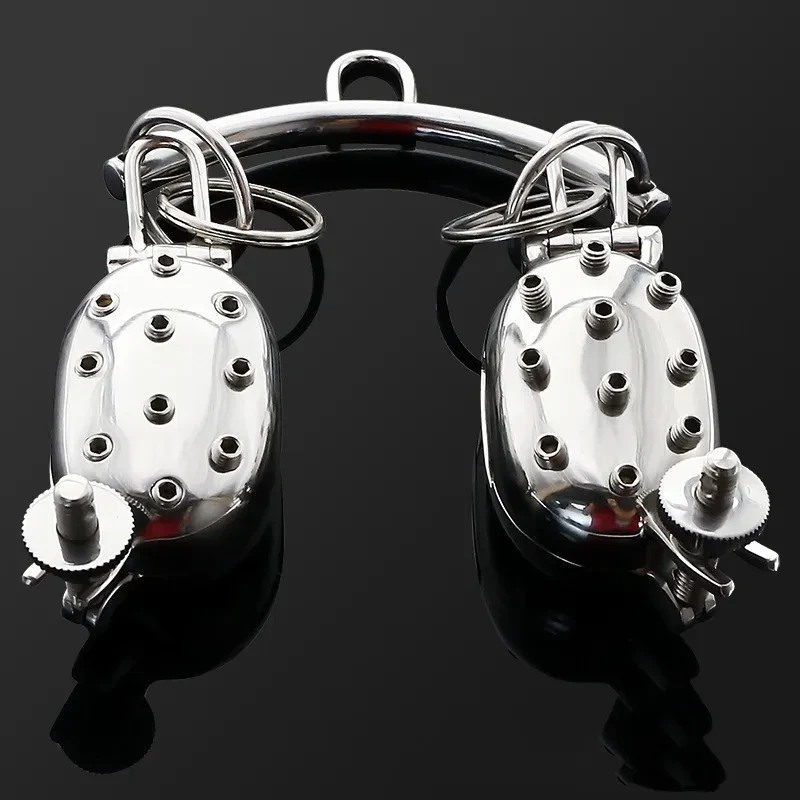 Stainless Steel Cleaning Ball Stretcher Chastity Device For Men
