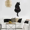Nordic cat with wagging tail wall clock