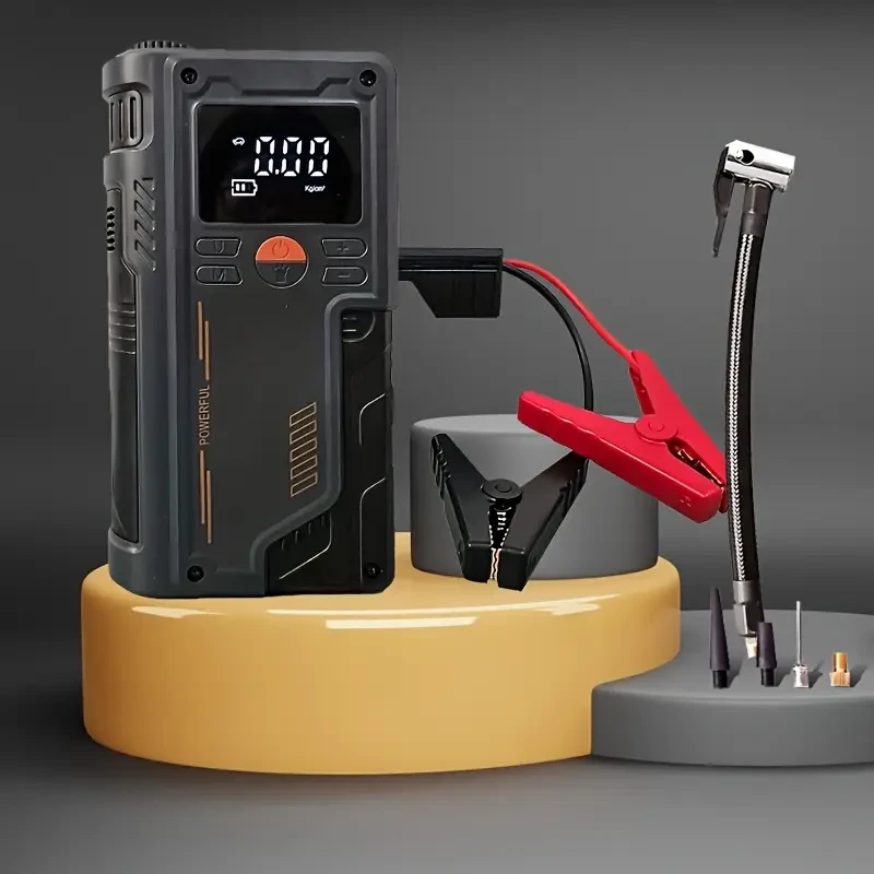 8000mAh Rechargeable Lithium Battery Portable Air Compressor Tank Style with Digital Pressure Gauge