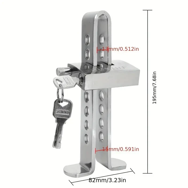 1pc Auto Brake Pedal Lock Steel Stainless Universal Throttle Accelerator Security Anti