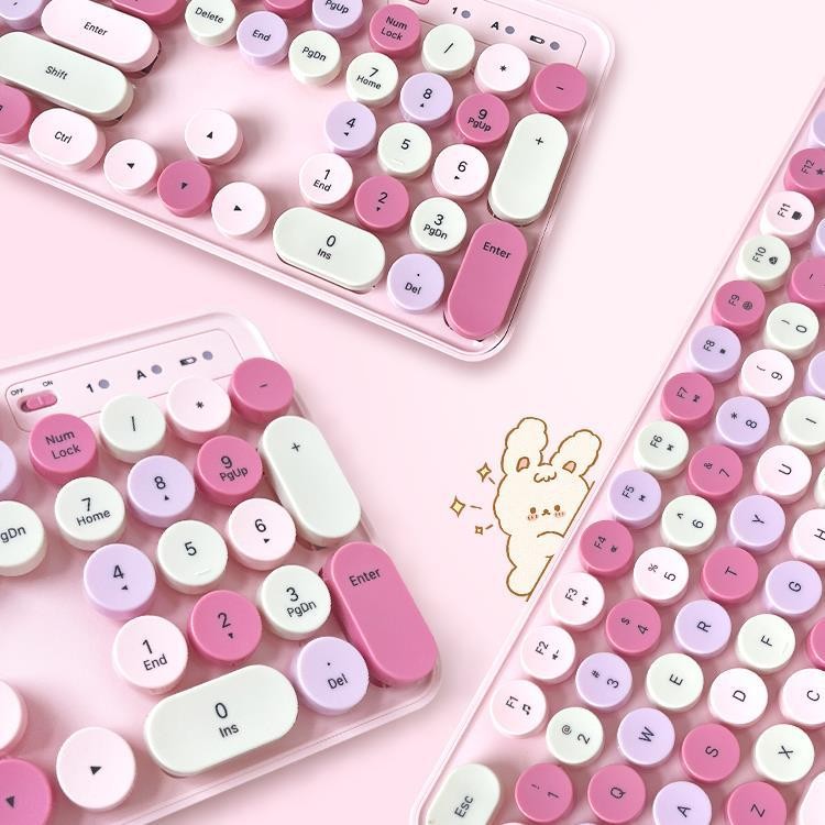 Wireless Keyboard Suit Mute Girl