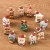 Handmade animal Santa ornaments