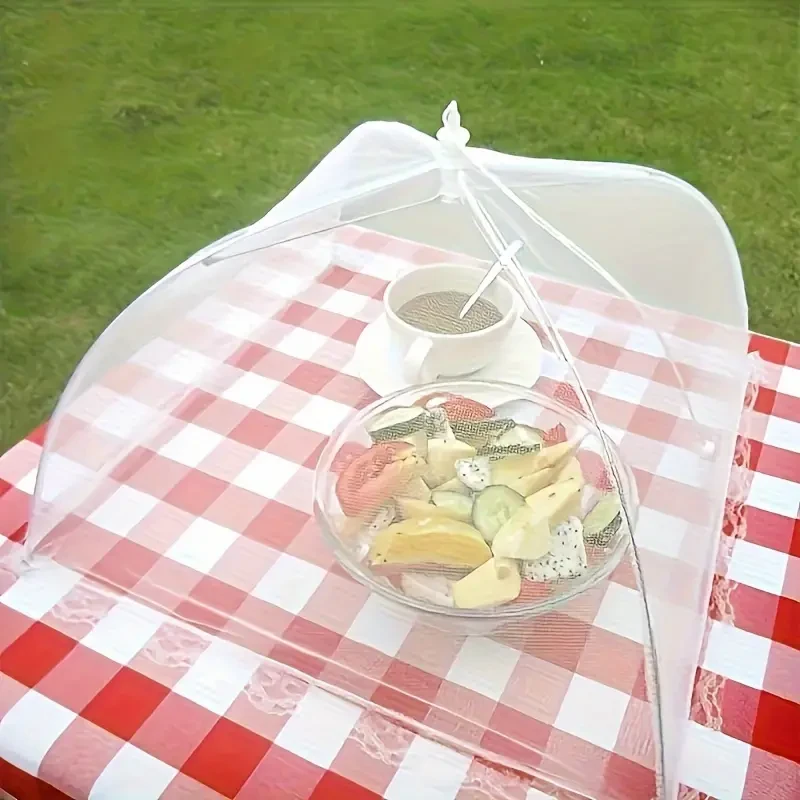 Large Pop-Up White Mesh Food Cover Tent