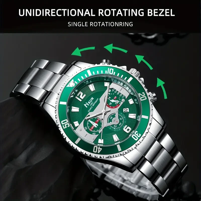 A Stylish Set Of 3pcs Men's New Gift Box, Including A Handsome Quartz Watch, Cool Sunglasses, And Fashionable Perfume, Perfect For Gifting On Holidays.