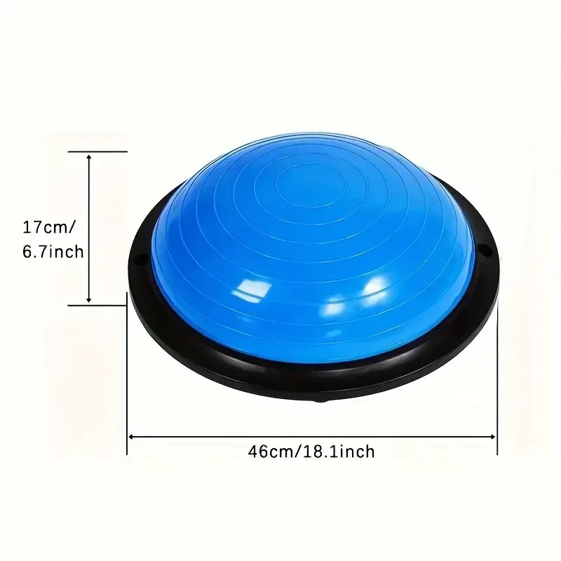 PVC Fitness Bosu Ball, Adult Core Muscle Exerciser, Thickened Anti-Explosion Yoga Ball, for Balance Training, Pilates, and Core Strengthening, Home Gym Equipment