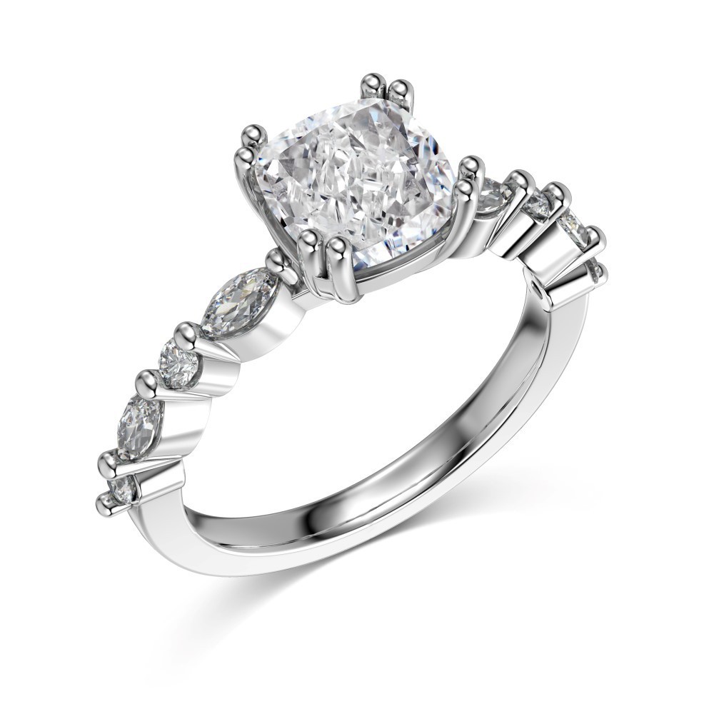 Radiant Cushion Cut Diamond Ring