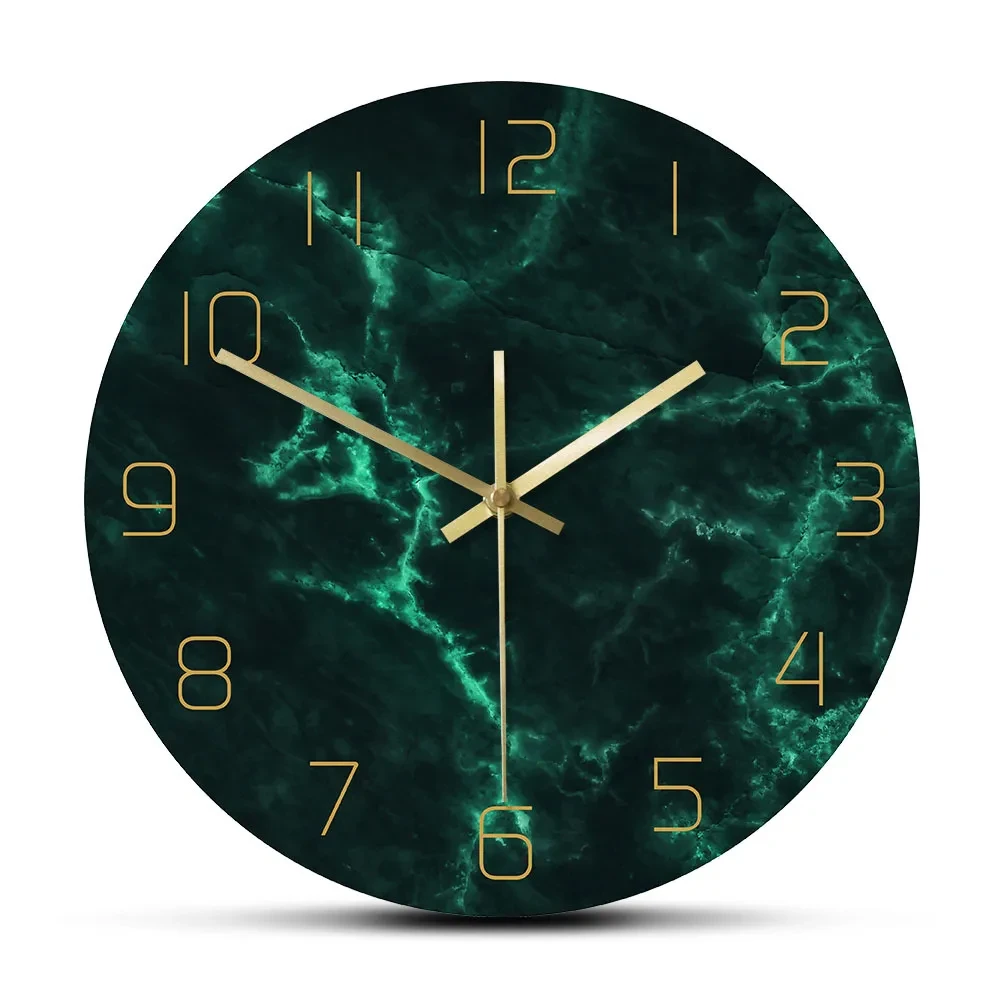 Nordic Style High-end Fashion Marble Tile Printing Wall Clock For Home Decoration