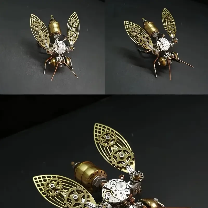 Steampunk Mechanical Bee 3D Puzzle - Golden Metal Insect Model Kit for DIY Craft