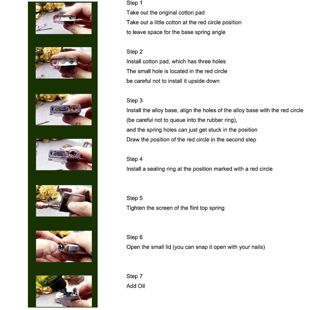 Lighter Sealing Metal Cotton Base - Zippo Lighter Inner Liner Modified Base