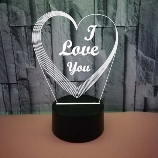 Valentine's Day Gift Colorful 3D Lamp Creative Touch