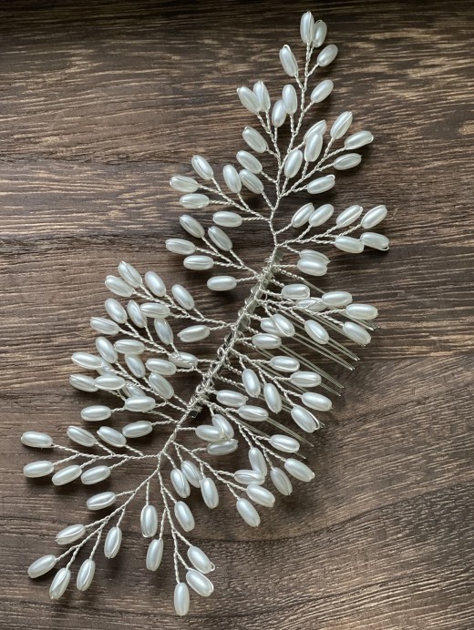 Bridal Wedding Headdress Wheat Pearl Handmade Comb