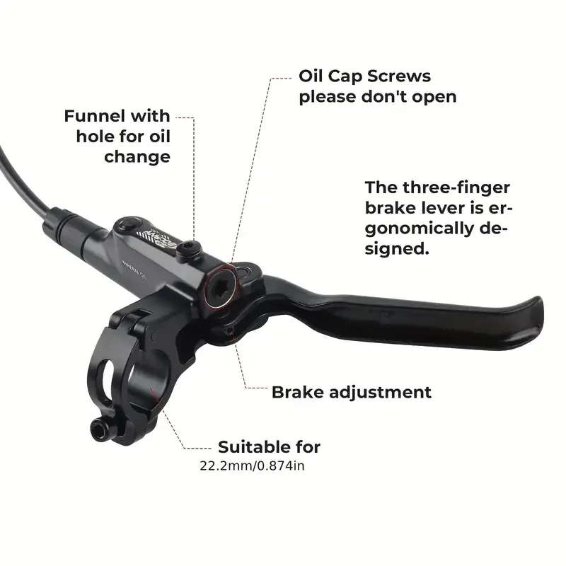 High-Performance Hydraulic Disc Brake Kit with 160mm Rotors for Front and Rear Wheels