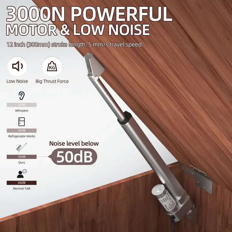 DAIERTEK 30.48cm Stroke Electric Linear Actuator - 299.37KG Thrust, Quiet Operation, Durable Aluminum Alloy for Home Automation & Industrial Use