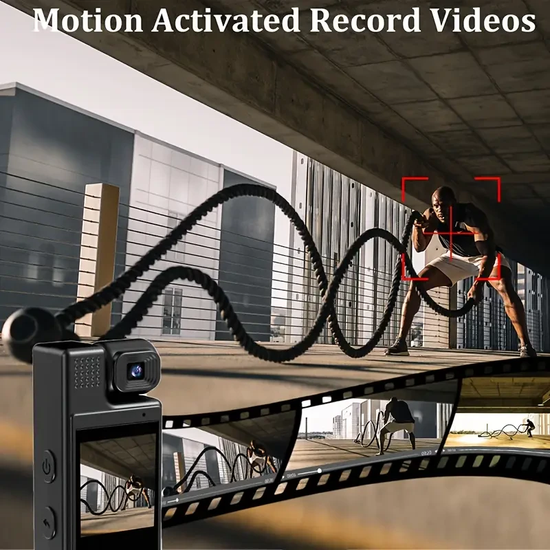 L9 1080P Compact Wearable Camera - Portable Pocket Recorder with 180 Rotatable Lens