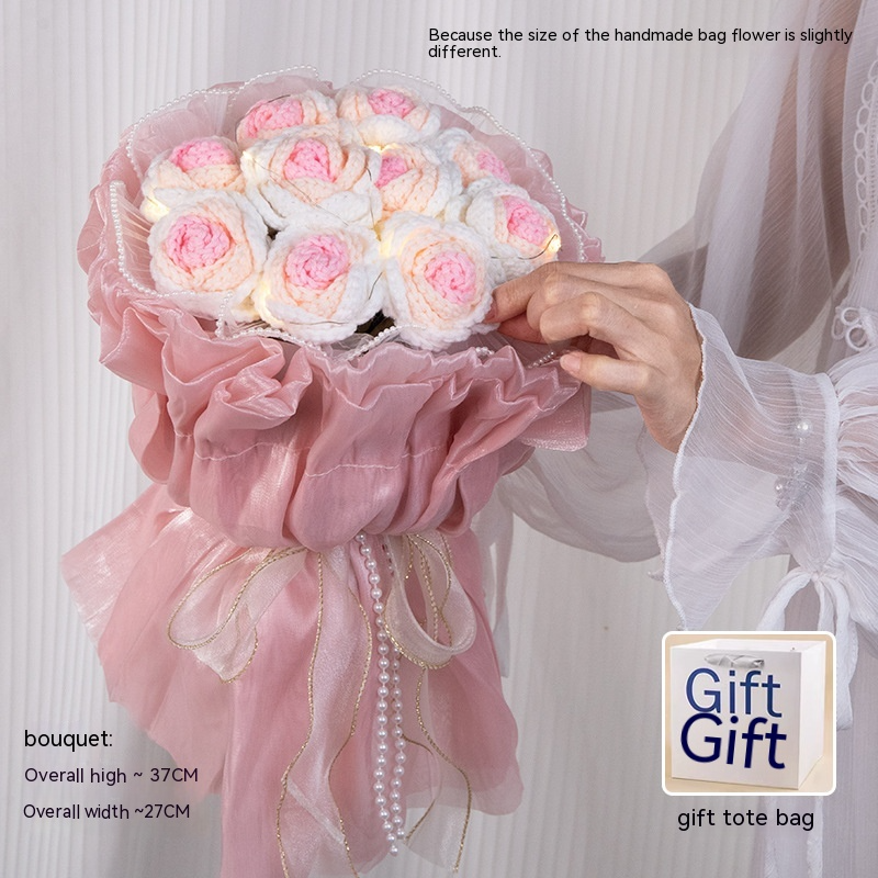 Wool Bouquet Hand Woven Rose