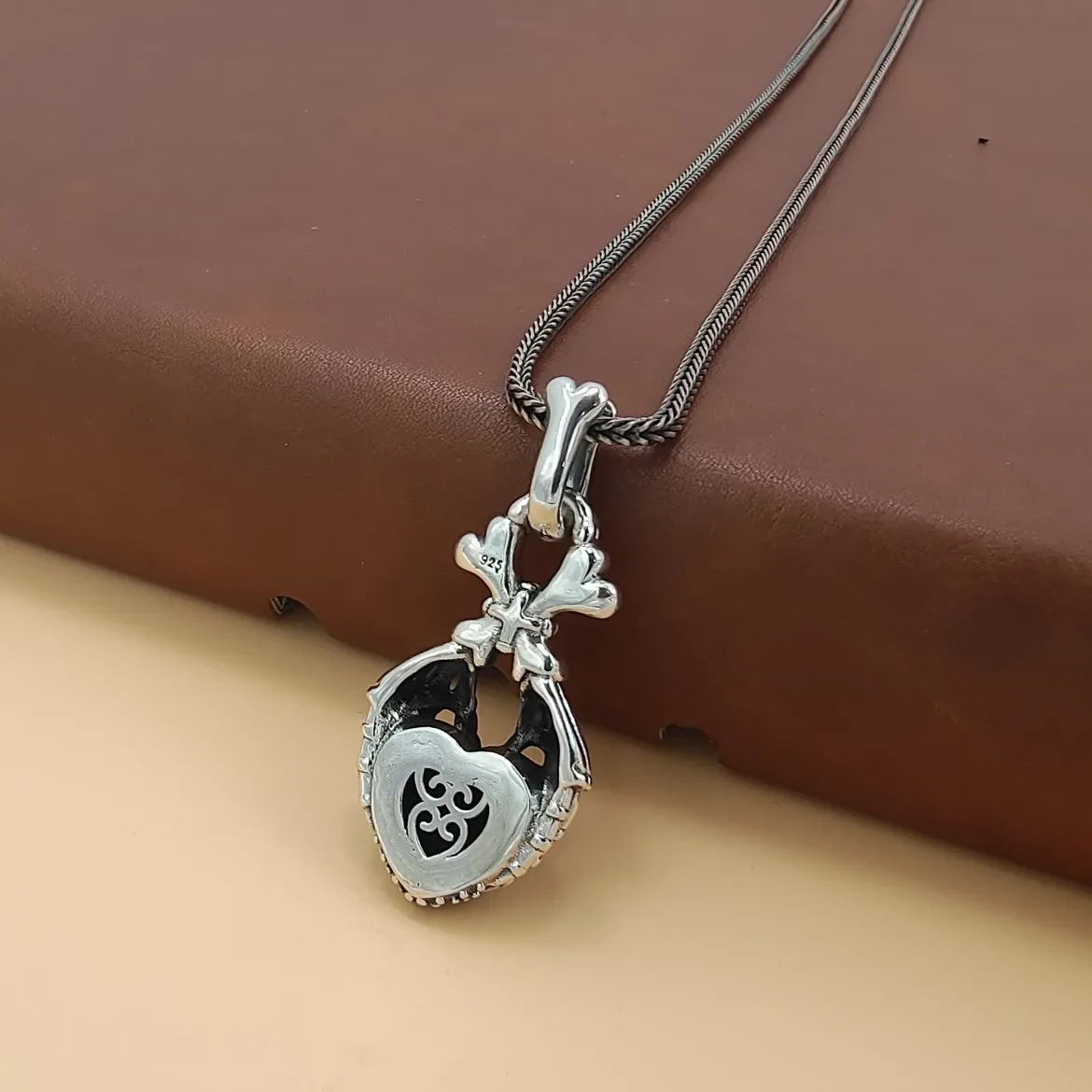 Silver 925 Broken Double-sided Three-dimensional Pendant Full Diamond