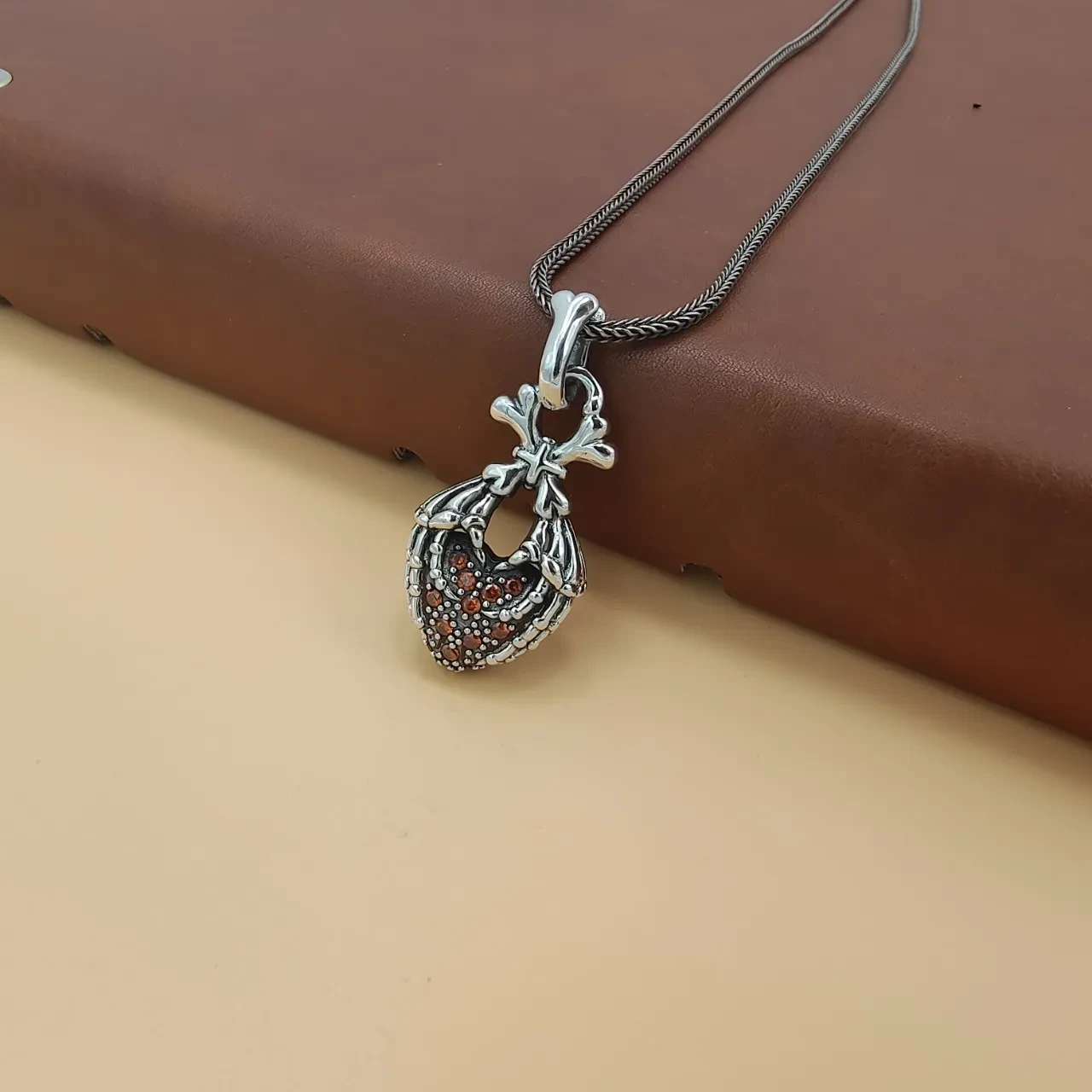 Silver 925 Broken Double-sided Three-dimensional Pendant Full Diamond