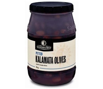 OLIVES KALAMATA PITTED GREEK 2KG (SANDHURST PKO2)