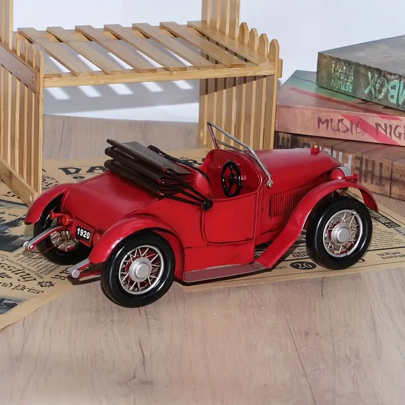 12.5" Long Handcrafted Vintage Convertible Supercar Iron Model