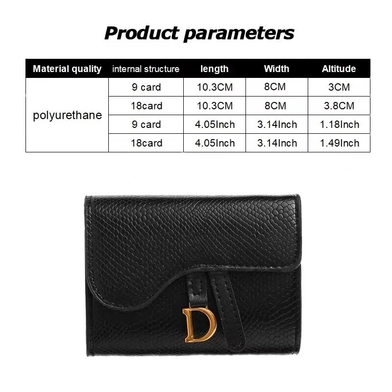 Womens Luxury Mini PU Card Holder Wallet