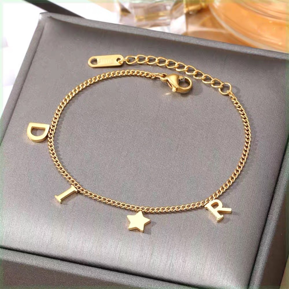 Korea New Fashion Letter Star Pendant Bracelet