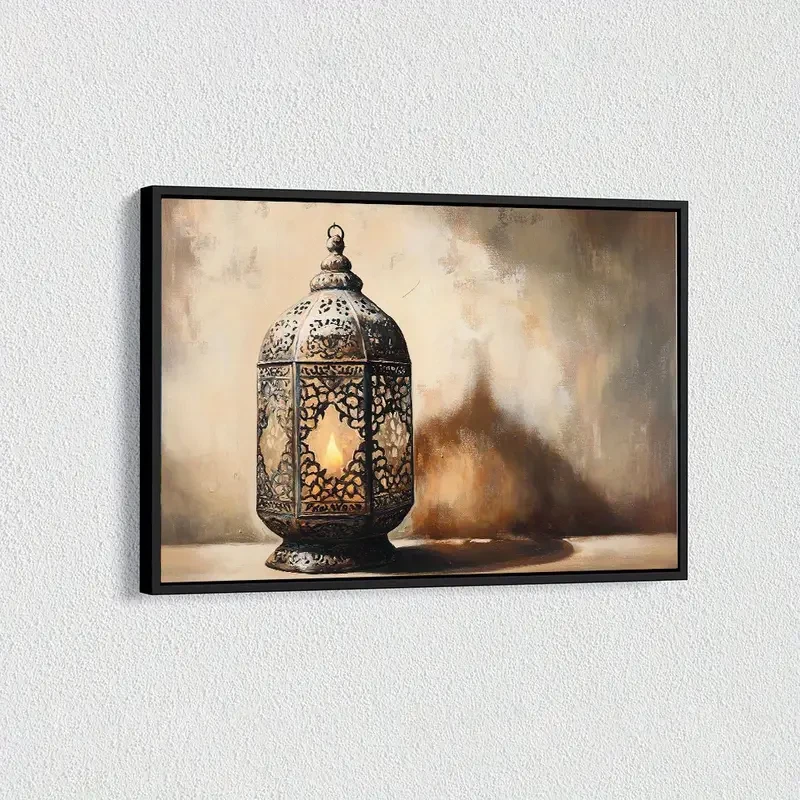 Vintage Moroccan Antique Lamp Canvas Art Print Timeless Elegance for Spiritual & Rustic Spaces