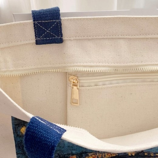 Van Gogh Museum Starry Sky On The Rhona River Zip Canvas Bag