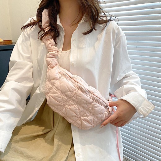Women's All-match Casual Bubble Mini Pleated Slanted Chest Bag