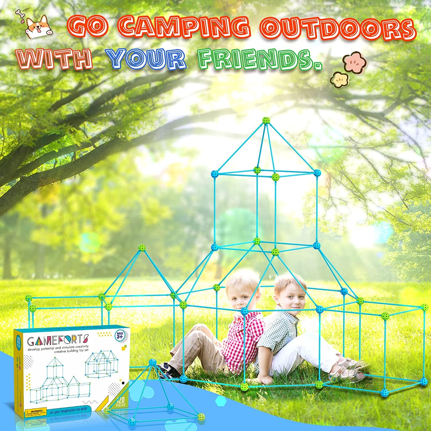 Children's DIY Building Castle Beading Tent Toy  STEM Large Building Blocks Game House