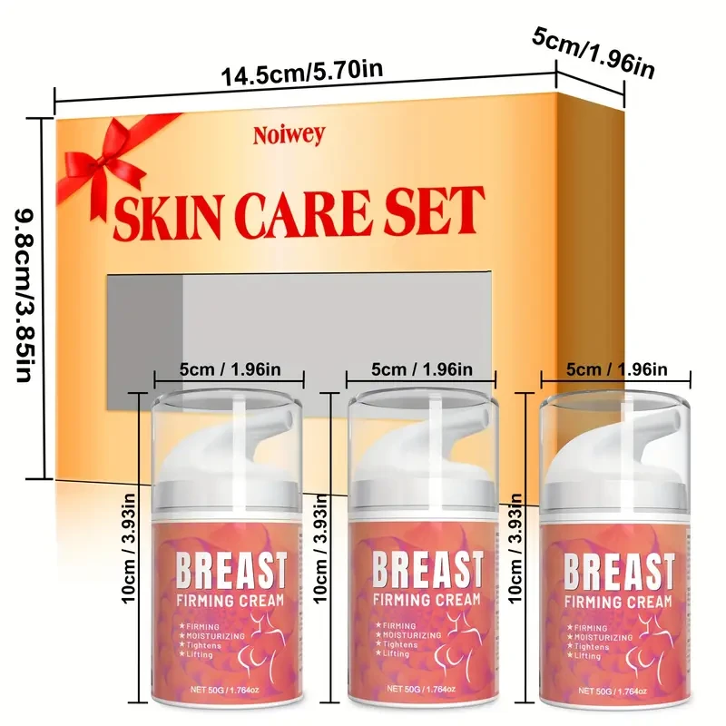 3pcs*50g Breast Firming Cream with Jojoba Oil, Vitamin E, and Honey, Breast Skin Tightening, Lifting & Tightening Breast Skin, Breast Lifting Cream, Moisturizer for Breast Massage Moisturizing Firming Women's Body Skin Care Cream, Firming Breast Skin