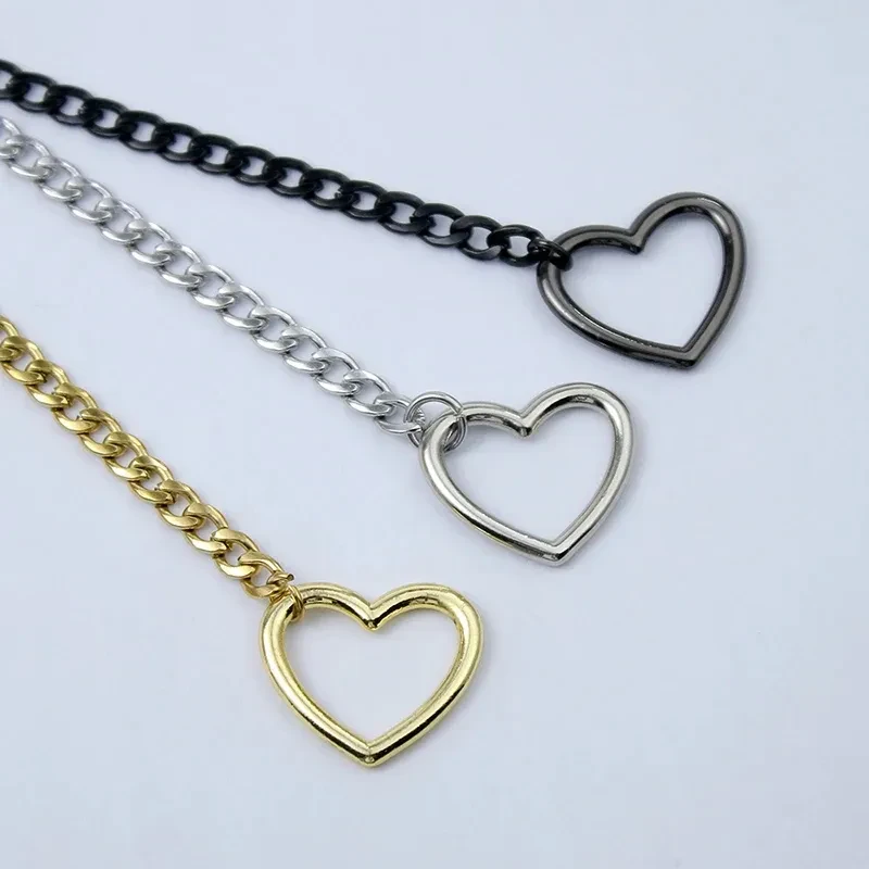 Slip Chain Necklace Heart O-Ring Rock Cuban Long Necklace Adjustable