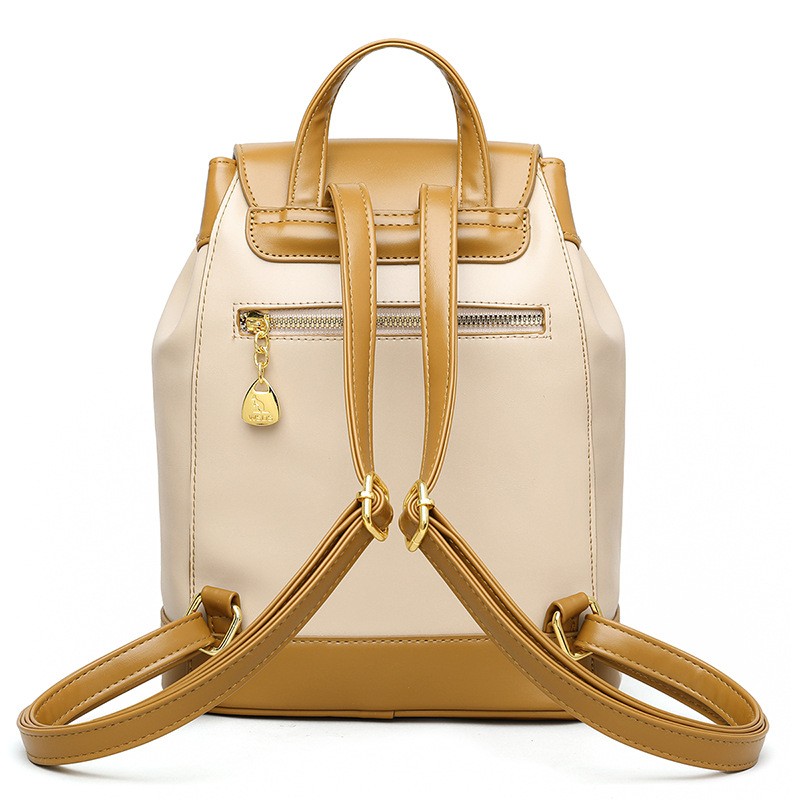 Luxe Leather Women's Backpack with Chic Pull-Belt Detail