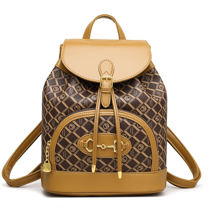 Luxe Leather Women's Backpack with Chic Pull-Belt Detail