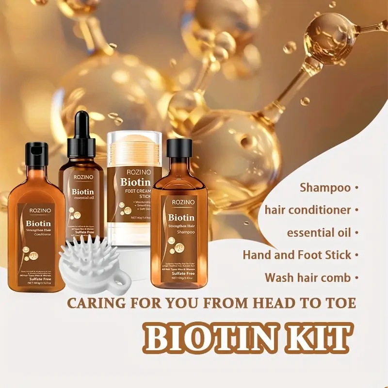 The Best-Selling Biotin Shampoo And Conditioner Combination Set in Autumn And Winter Has Mild Ingredients, Fine Foam Is Easy to Rinse, Gentle Cleansing, Deep Moisturizing, High Moisturizing Effect, Making Hair Softer And More Shiny