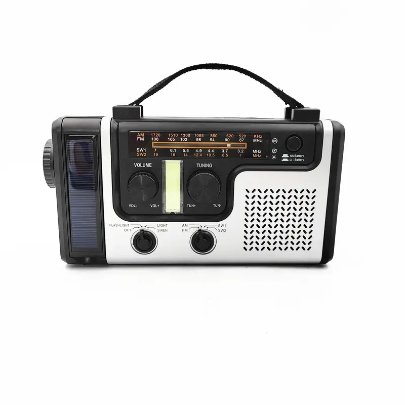 Solar Hand Crank Emergency Radio AM/FM/SW Multi-band With Flashlight, Reading Light, Siren, Mobile Phone Charging Function