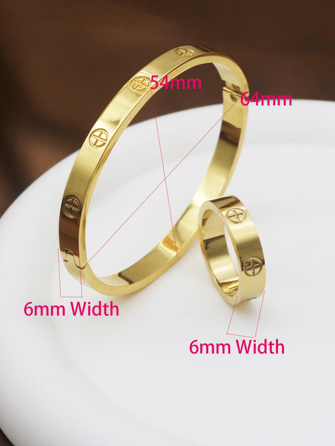 6mm Width Fashion Design Couple Bracelets & Bangles Set for Women Men