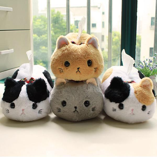 Cat Lovers - Plush Cat Tissue Box Cover