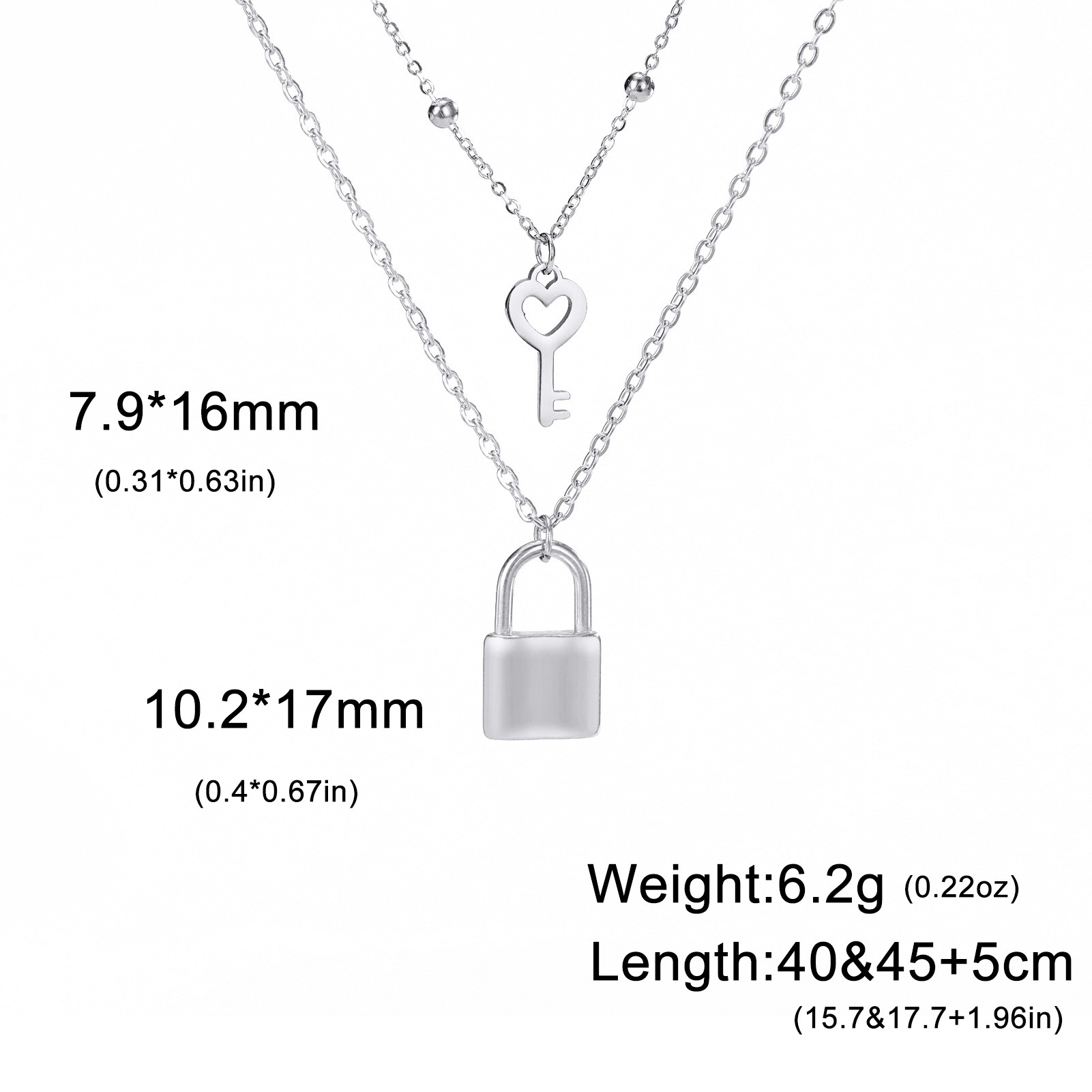 Skyrim Key Padlock Pendant Stainless Steel Necklace