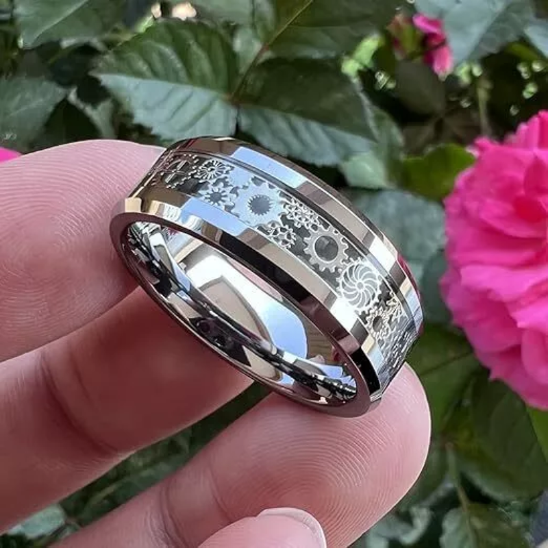 New Fashion Steampunk Gear Wheel Men Stainless Steel Ring