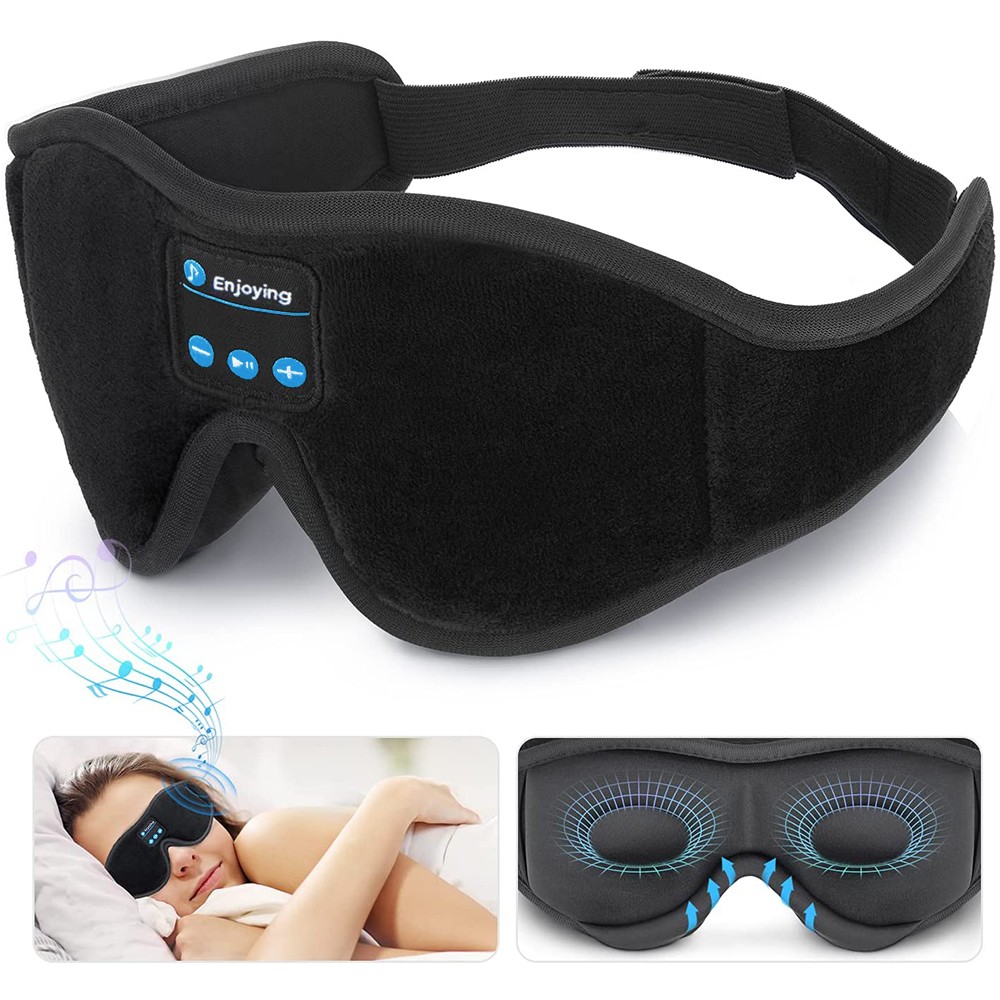 Bluetooth 3D Sleep Eye Mask with HD Speakers - Relaxation & Sleep Aid for Travel & Home