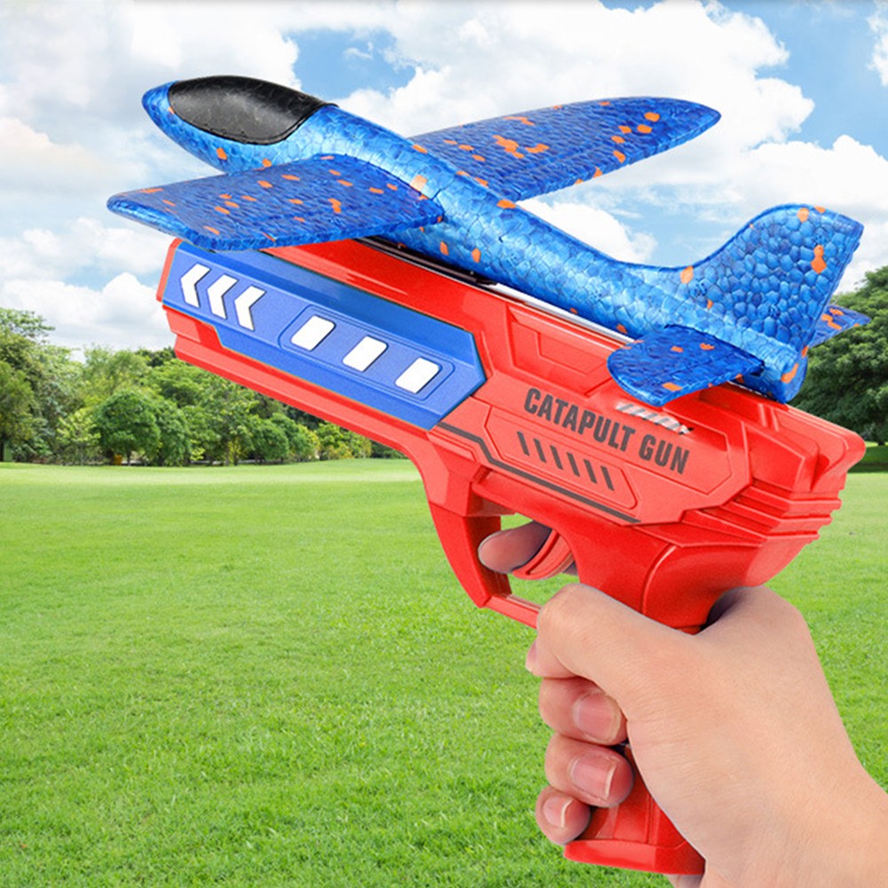 Airplane Launcher Toy - Foam Ejection Aircraft with Optional LED Light for Kids