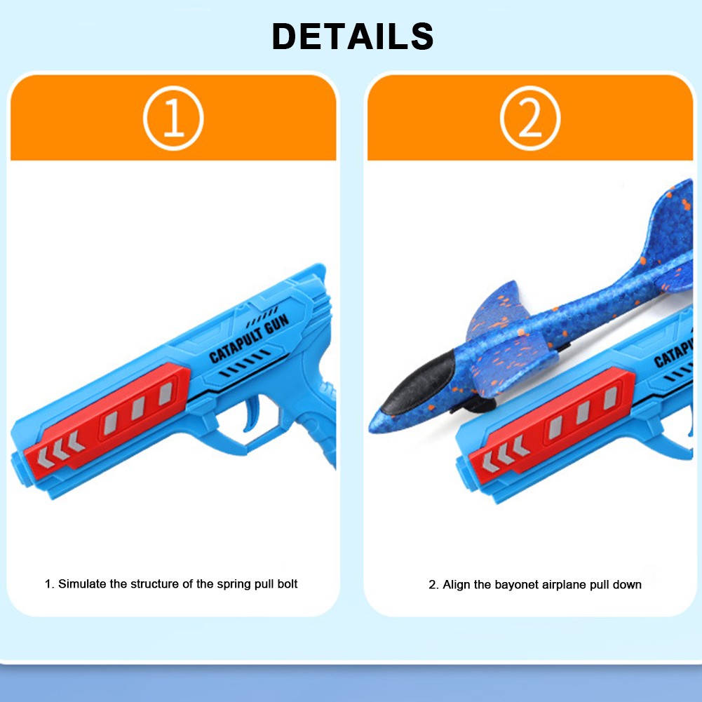 Airplane Launcher Toy - Foam Ejection Aircraft with Optional LED Light for Kids