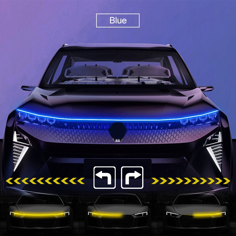 Newest LED Car Hood Light with Turn Signal - Dynamic Daytime Running & Ambient Lamp