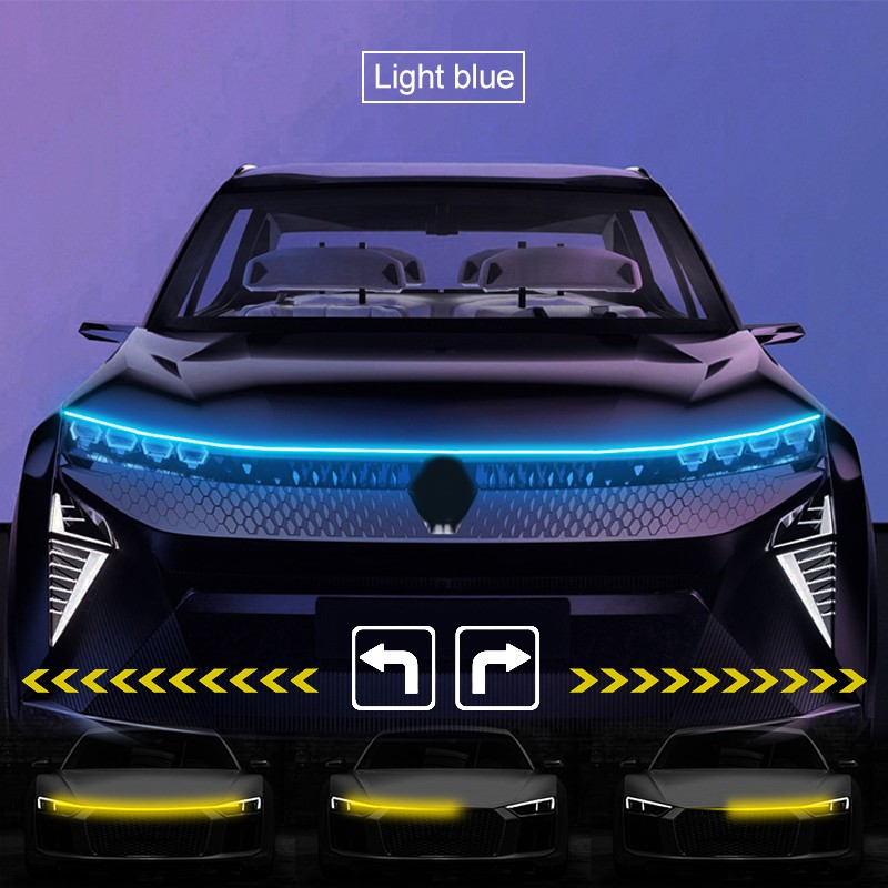 Newest LED Car Hood Light with Turn Signal - Dynamic Daytime Running & Ambient Lamp
