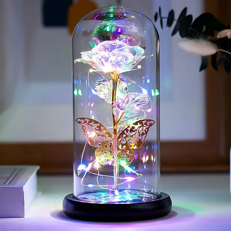 Enchanting LED Rose in Glass Dome - Perfect Gift for Mother's Day, Weddings, Valentine's & More