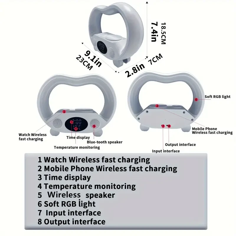6 In 1 Wireless Charging Night Light