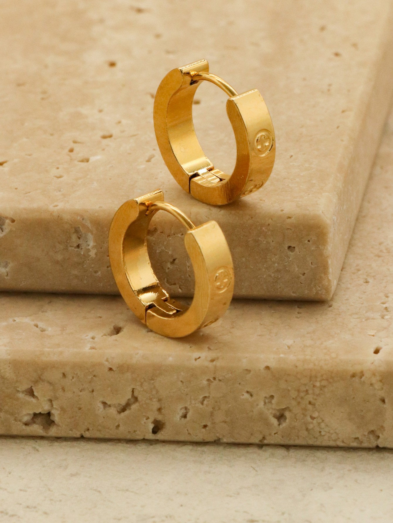 Classic Stainless Steel Cross Earrings - Elegant Womens Ear Loops Jewelry