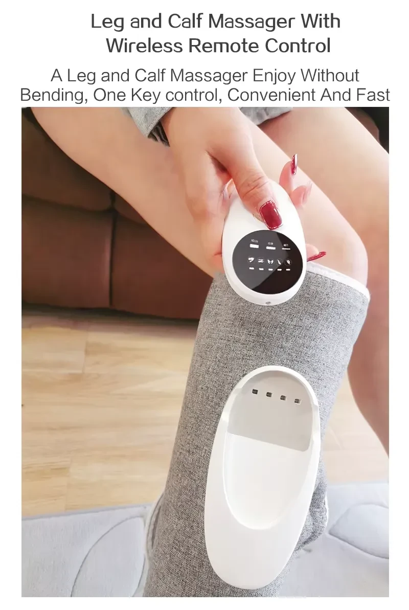 Leg Circulation Relaxation Massager Electric Leg Heat Vibration Calf Muscle Air Compression Leg Massage